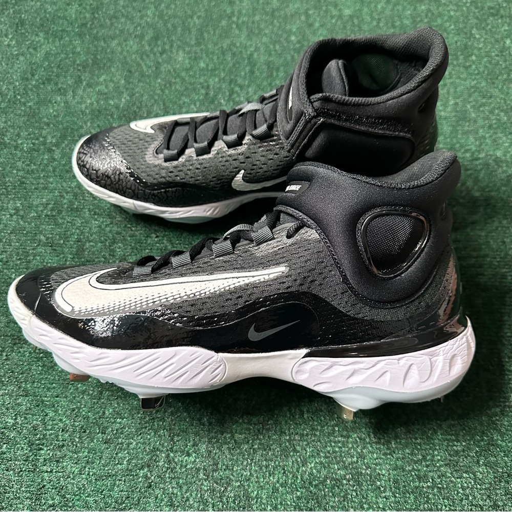 Nike Alpha Huarache Elite 4 Mid Baseball Cleats Size Black White DJ6520-001